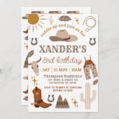 Wild West Cowboy Western Party Geburtstag Einladung (Vorne/Hinten)