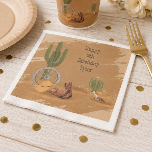 Wild-West-Cowboy-Wüstenkaktus-Geburtstag Serviette