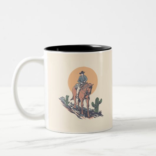 Wild West Cowboy Zweifarbige Tasse (Links)