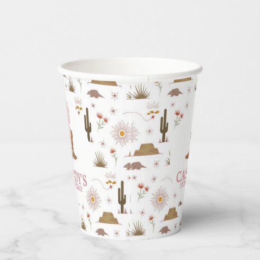Wild West Cowgirl Birthday Party Paper Cups Pappbecher (Rechts)