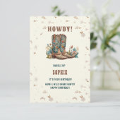 Wild West Cowgirl Gruß Geburtstag Gruß Karte (Stehend Vorderseite)