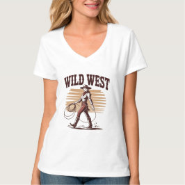 Wild West Cowgirl – Retro T-Shirt
