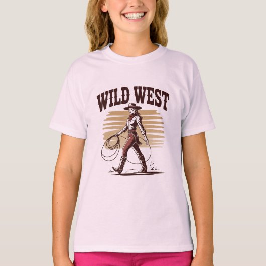 Wild West Cowgirl – Retro T-Shirt (Vorderseite)