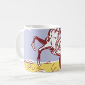 Wild West Cowgirl: Vintage Linie Zeichnend. Kaffeetasse (Vorderseite Links)