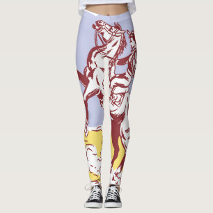 Wild West Cowgirl: Vintage Linie Zeichnend. Leggings