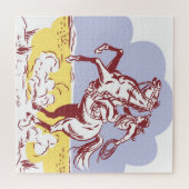 Wild West Cowgirl: Vintage Linie Zeichnend. Puzzle (Horizontal)