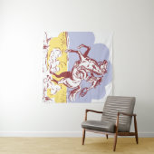 Wild West Cowgirl: Vintage Linie Zeichnend. Wandteppich (Beispiel (Horizontal))