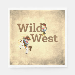 Wild West Cowpoke Rodeo Party Paper Napkin Serviette