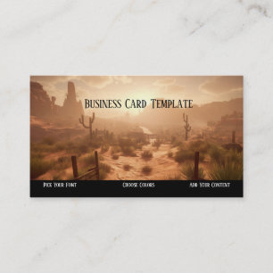 Wild West Desert Sunset Western Business Card Visitenkarte