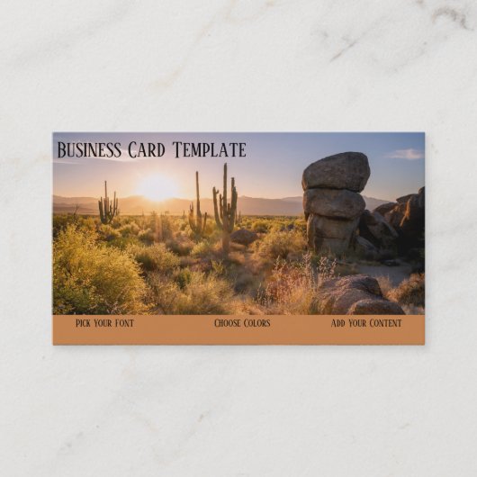 Wild West Desert Sunset Western Business Card Visitenkarte (Vorderseite)