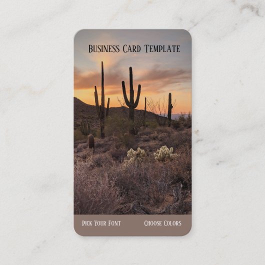 Wild West Desert Sunset Western Business Card Visitenkarte (Vorderseite)