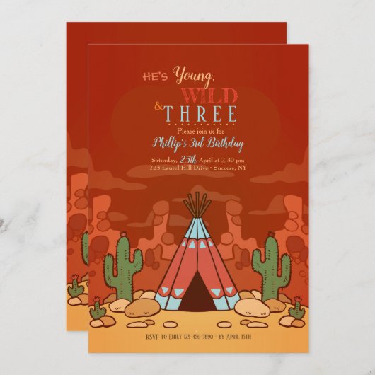 Wild-West-Einladung Einladung (Vorne/Hinten)