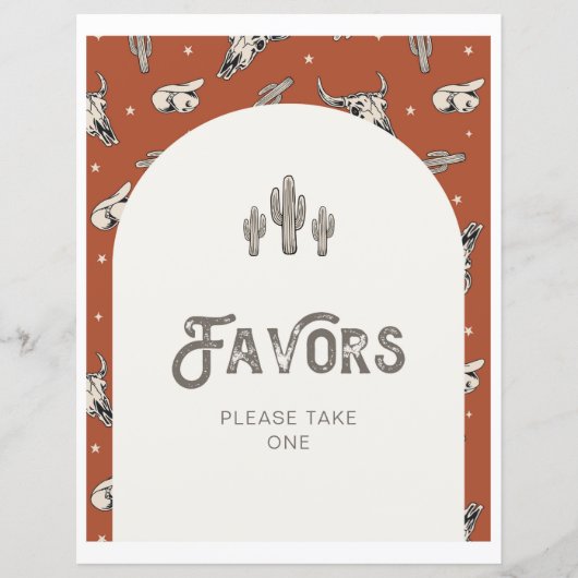 Wild West Favors-Zeichen (Vorderseite)