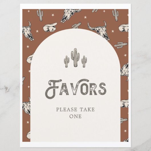 Wild West Favors-Zeichen (Vorderseite)