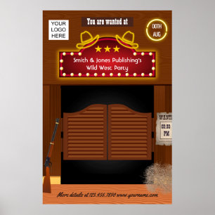 Wild West Firmenfunktion Logo hinzufügen Poster