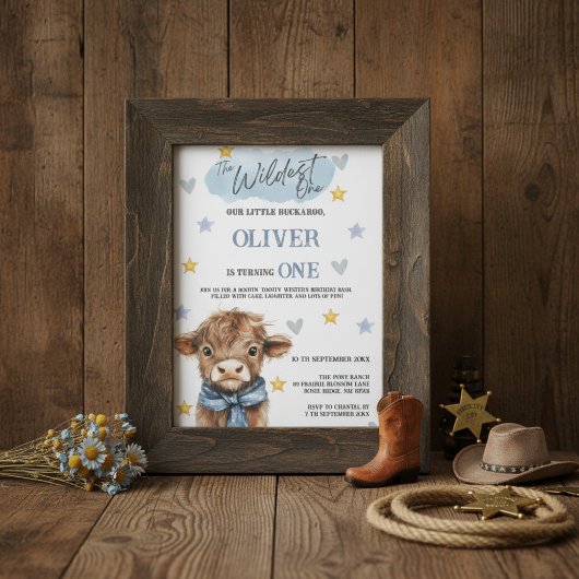Wild West First Birthday • Little Buckaroo Theme Einladung