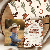 Wild West First Rodeo 1. Geburtstag Party Einladung