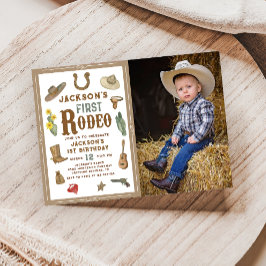 Wild West First Rodeo Cowboy Foto Einladung