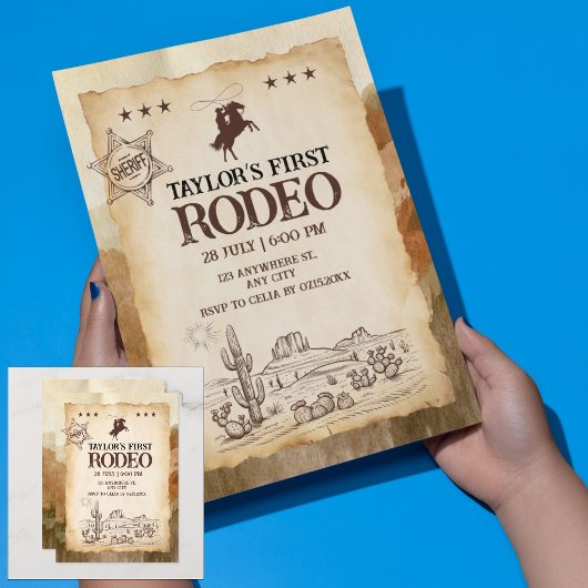 Wild West First Rodeo Einladung zum Geburtstag