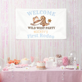 Wild West First Rodeo Geburtstagspartei Banner