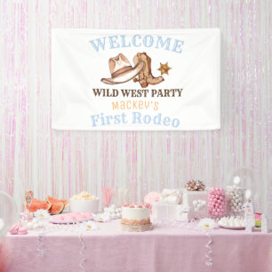 Wild West First Rodeo Geburtstagspartei Banner