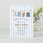 Wild West First Rodeo Western Cowgirl Birthday Einladung (Stehend Vorderseite)