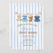 Wild West First Rodeo Western Cowgirl Birthday Einladung (Vorne/Hinten)