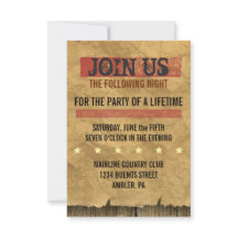 WILD WEST GEWOLLT Bar Bat Mitzvah Party Card