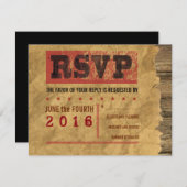 WILD WEST GEWOLLT Bar Bat Mitzvah Reply Card RSVP Karte (Vorne/Hinten)