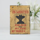 WILD WEST GEWOLLT Bar Bat Mitzvah Table Escortkart Einladung (Stehend Vorderseite)