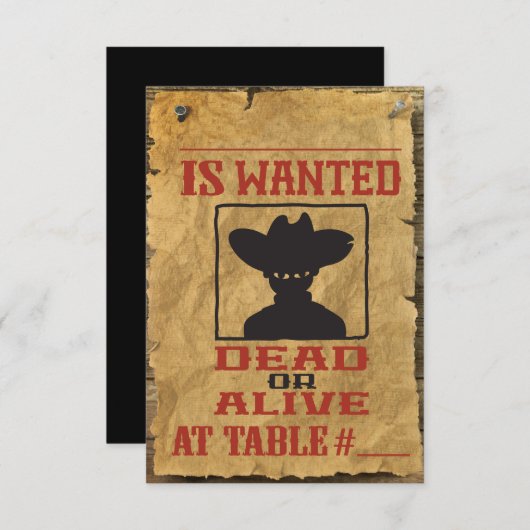 WILD WEST GEWOLLT Bar Bat Mitzvah Table Escortkart Einladung (Vorne/Hinten)