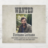 Wild West Gewollt Poster Birthday Party Bierflaschenetikett (Einzelnes Label)