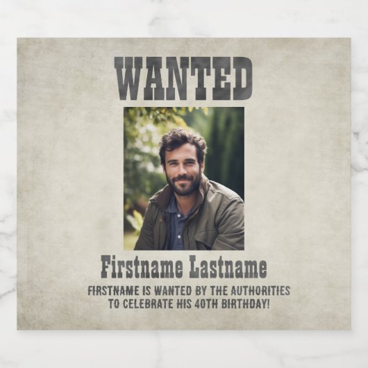 Wild West Gewollt Poster Birthday Party Bierflaschenetikett (Einzelnes Label)