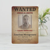 Wild West Gewollt Poster mit benutzerdefiniertem F Einladung (Stehend Vorderseite)