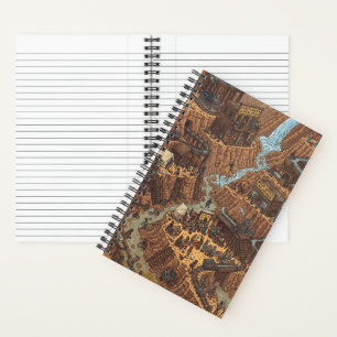 Wild-West-Goldrausch- und Boomtown-Illustration Notizblock