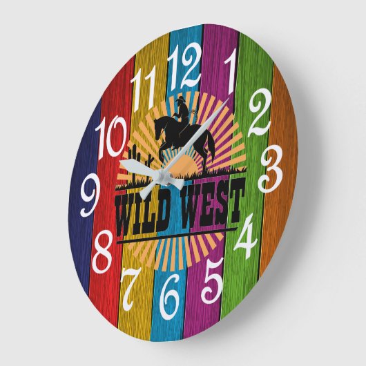 Wild West Große Wanduhr (Winkel)