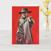 Wild West Gunslinger Grußkarte Karte (Gelbe Blume)