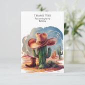 Wild West Hats Cowboy Birthday Dankeskarte (Stehend Vorderseite)