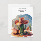 Wild West Hats Cowboy Birthday Dankeskarte (Vorne/Hinten)