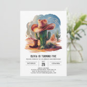 Wild West Hats Cowboy Birthday Einladung (Stehend Vorderseite)