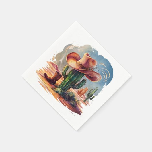 Wild West Hats Cowboy Birthday Serviette (Ecke)