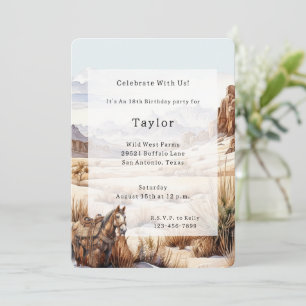 Wild West Horse Birthday Einladung