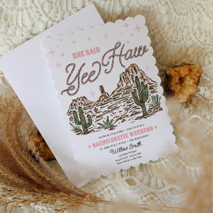 Wild West Junggesellinnenabschied Yee Haw Reisepla Einladung