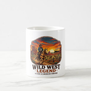Wild-West-Legende Vintage-Cowboy-Sonnenuntergang-G Kaffeetasse