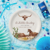 Wild West Little Cowboy Baby Shower Pappteller (Party)