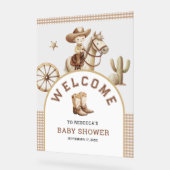 Wild West Little Cowboy Baby Shower Welcome Acrylschild (Winkel)