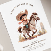 Wild West Modern Cowboy Birthday Einladung