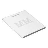 Wild West Monogram Grey White Modern Minimalist Notizblock (angewinkelt)