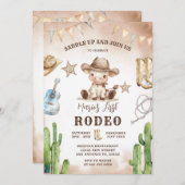 Wild West My First Rodeo Cowboy Birthday Einladung (Vorne/Hinten)