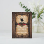 Wild West Novelty Wedding Einladung (Stehend Vorderseite)